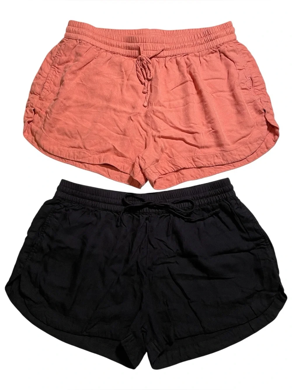 2 Pair of Salt Life Drawstring Shorts. Black/Peach. Size L. - Picture 1 of 15